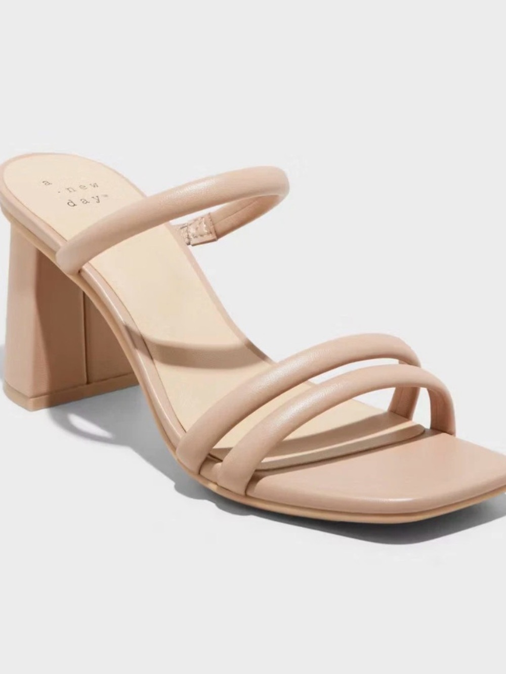 a new day Blush Triple-Strap Block Heel Sandal